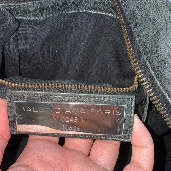 🔥RARE XL🔥Balenciaga City Tote Extra Large 50cm Black Gunmetal Crinkled Leather - Picture 13 of 17